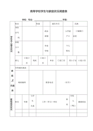 家庭经济困难证明相关表格.docx