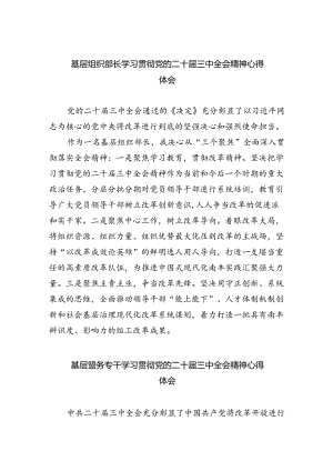基层组织部长学习贯彻党的二十届三中全会精神心得体会5篇供参考.docx