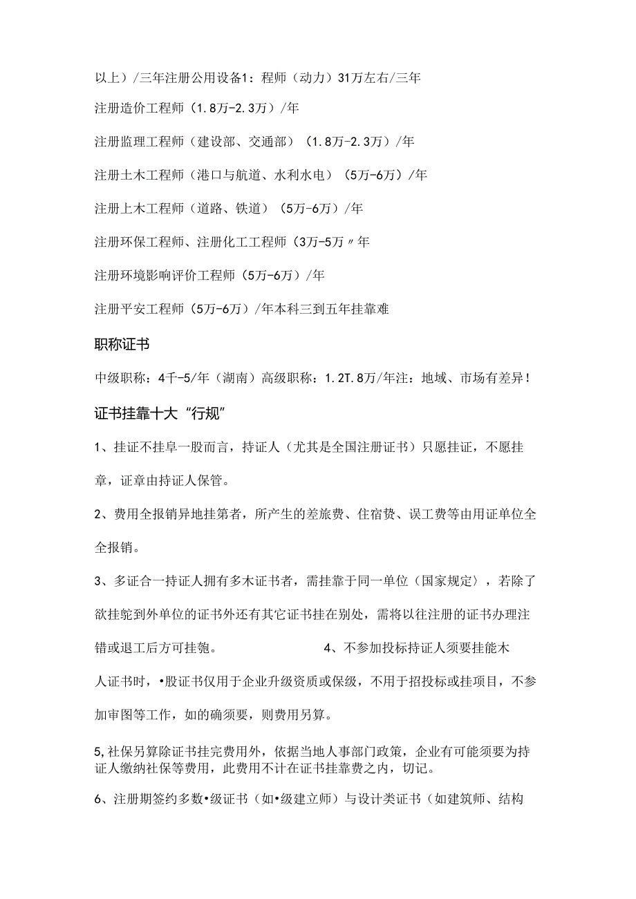 各种证件的挂靠费用.docx_第2页