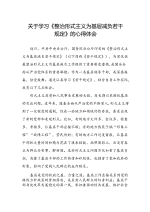 整治形式主义为基层减负若干规定专题培训心得感悟.docx