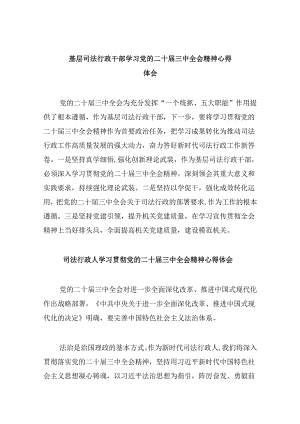 基层司法行政干部学习党的二十届三中全会精神心得体会8篇（最新版）.docx
