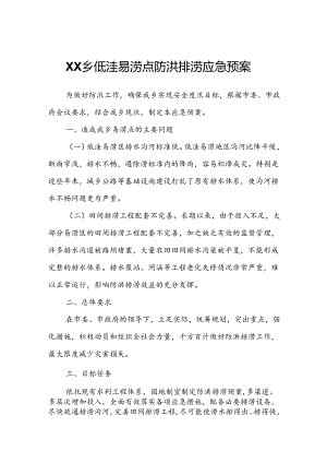XX乡低洼易涝点防洪排涝应急预案.docx