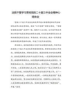 法院干警学习贯彻党的二十届三中全会精神心得体会最新.docx