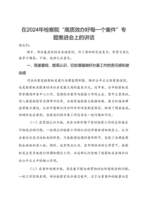 在2024年检察院“高质效办好每一个案件”专题推进会上的讲话.docx