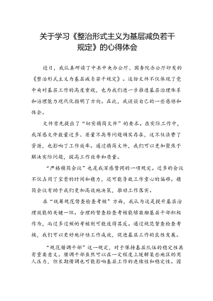 《整治形式主义为基层减负若干规定》心得体会.docx