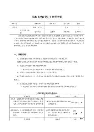 美术《教育见习》教学大纲.docx