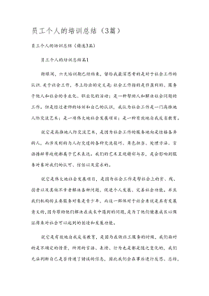 员工个人的培训总结（3篇）.docx