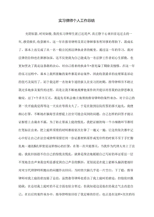 实习律师个人工作总结.docx