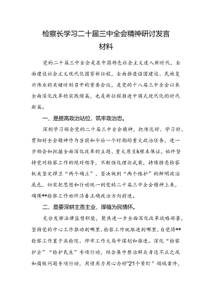 检察长学习二十届三中全会精神研讨发言材料.docx