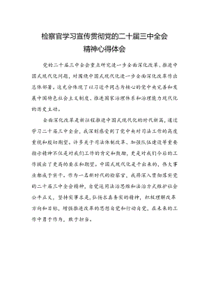 检察官学习宣传贯彻党的二十届三中全会精神心得体会.docx