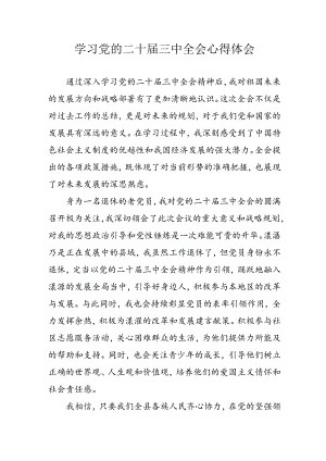 学习2024年学习党的二十届三中全会个人心得感悟 （3份）_60.docx