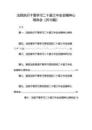 （10篇）法院执行干警学习二十届三中全会精神心得体会范文.docx