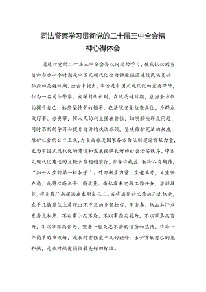 司法警察学习贯彻党的二十届三中全会精神心得体会.docx
