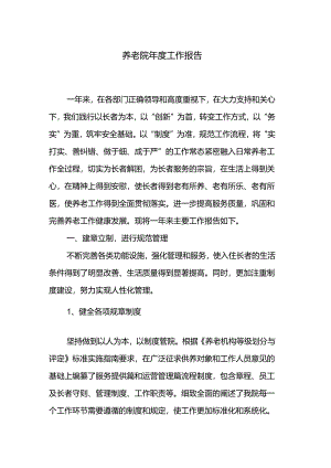养老院年度工作报告.docx