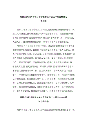 刑侦大队大队长学习贯彻党的二十届三中全会精神心得体会8篇（最新版）.docx