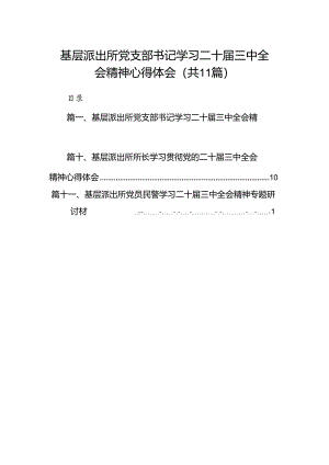 （11篇）基层派出所党支部书记学习二十届三中全会精神心得体会范文.docx