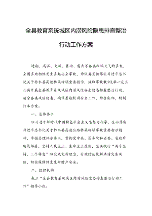 全县教育系统城区内涝风险隐患排查整治行动工作方案.docx
