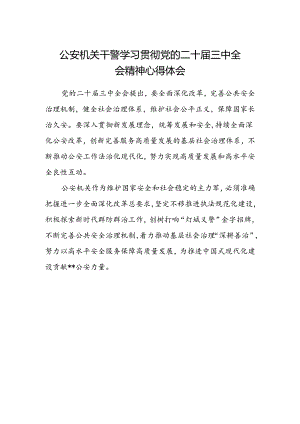 公安机关干警学习贯彻党的二十届三中全会精神心得体会.docx