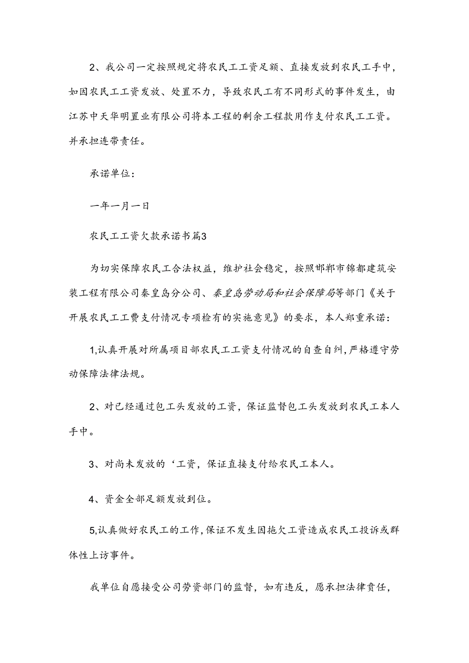 农民工工资欠款承诺书(31篇).docx_第2页