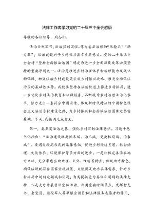 法律工作者学习党的二十届三中全会精神心得体会感悟研讨发言.docx