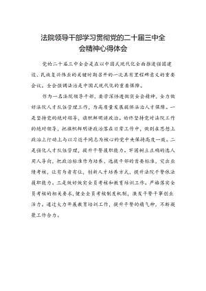 法院领导干部学习贯彻党的二十届三中全会精神心得体会.docx