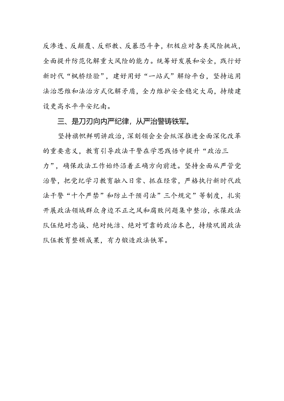 政法工作者学习二十届三中全会精神研讨发言.docx_第2页