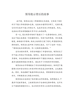 领导批示背后的故事.docx