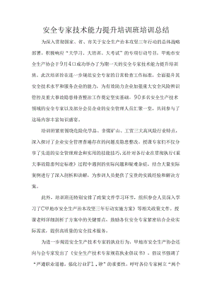 安全专家技术能力提升培训班培训总结.docx