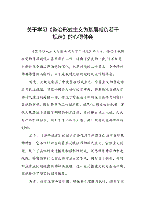 整治形式主义为基层减负若干规定专题培训心得感悟四篇.docx