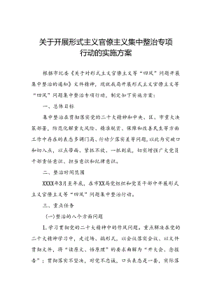 关于开展形式主义官僚主义集中整治专项行动的实施方案.docx