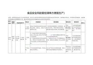 食品安全风险管控清单方便面生产2024.docx