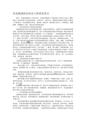 在巡视进驻动员会上的表态发言.docx