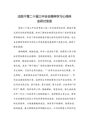 法院干警二十届三中全会精神学习心得体会研讨发言.docx