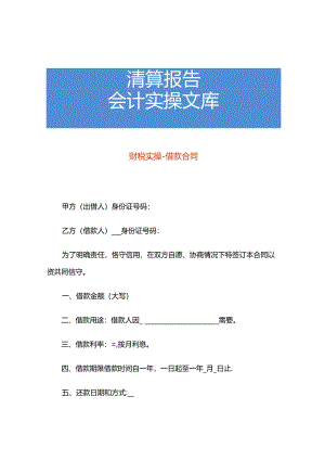 财税实操-借款合同.docx