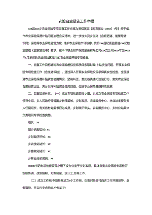 农险自查报告工作举措.docx