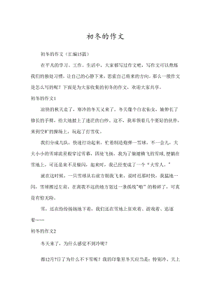 初冬的作文.docx