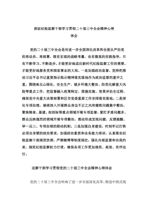 派驻纪检监察干部学习贯彻二十届三中全会精神心得体会5篇（精选版）.docx