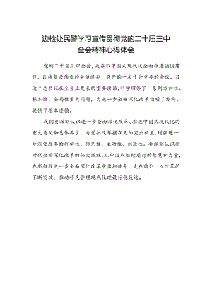 边检处民警学习宣传贯彻党的二十届三中全会精神心得体会.docx