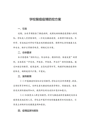 学校关于预防猴痘的工作方案四篇.docx