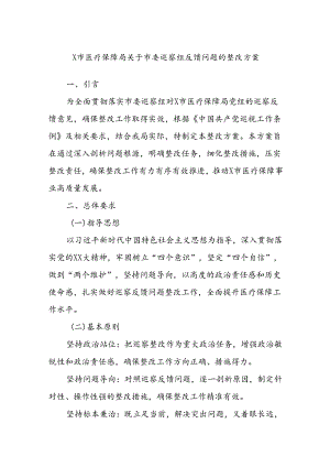X市医疗保障局关于市委巡察组反馈问题的整改方案.docx