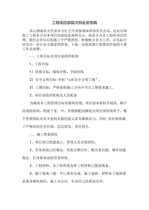 工程项目部首次例会发言稿.docx