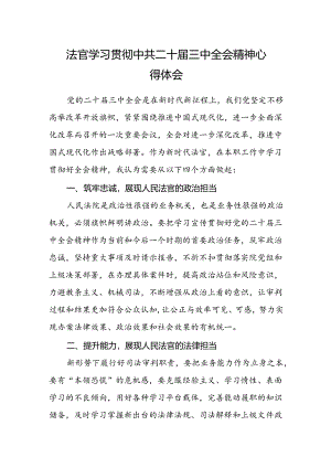 法官学习贯彻中共二十届三中全会精神心得体会.docx