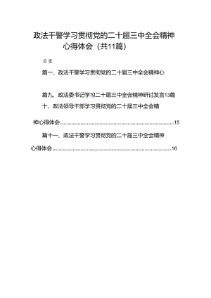 政法干警学习贯彻党的二十届三中全会精神心得体会15篇供参考.docx