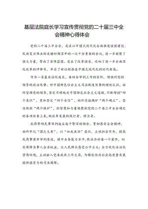 基层法院庭长学习宣传贯彻党的二十届三中全会精神心得体会.docx