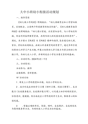 大中小班幼小衔接活动规划.docx