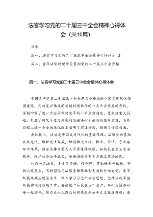 （10篇）法官学习党的二十届三中全会精神心得体会集合.docx