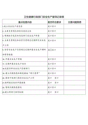 医疗机构安全生产隐患排查表.docx