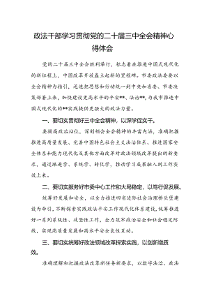 政法干部学习贯彻党的二十届三中全会精神心得体会.docx