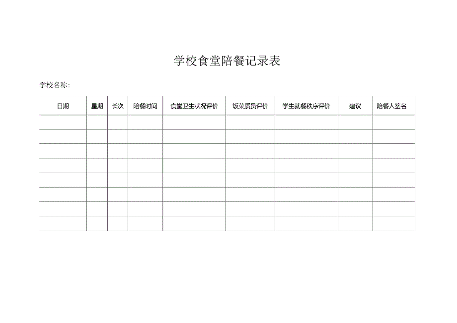 学校食堂陪餐记录表 - 副本.docx_第1页