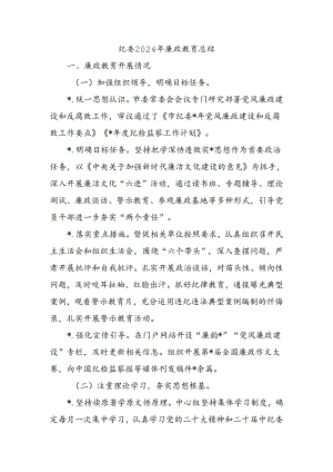 纪委2024年廉政教育总结.docx